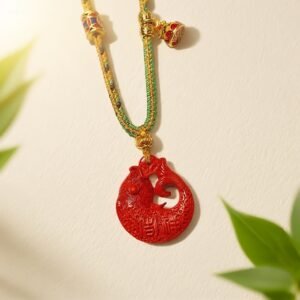 H47:Beading: Wealth and auspiciousness cinnabar card