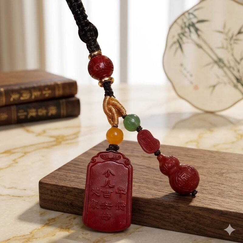 H174 Red Mineral Talisman Necklace