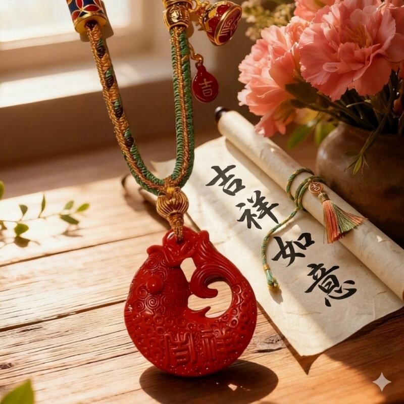 H158 Cinnabar Necklace: Zhu Hua Ji Qing Leisurely Brand